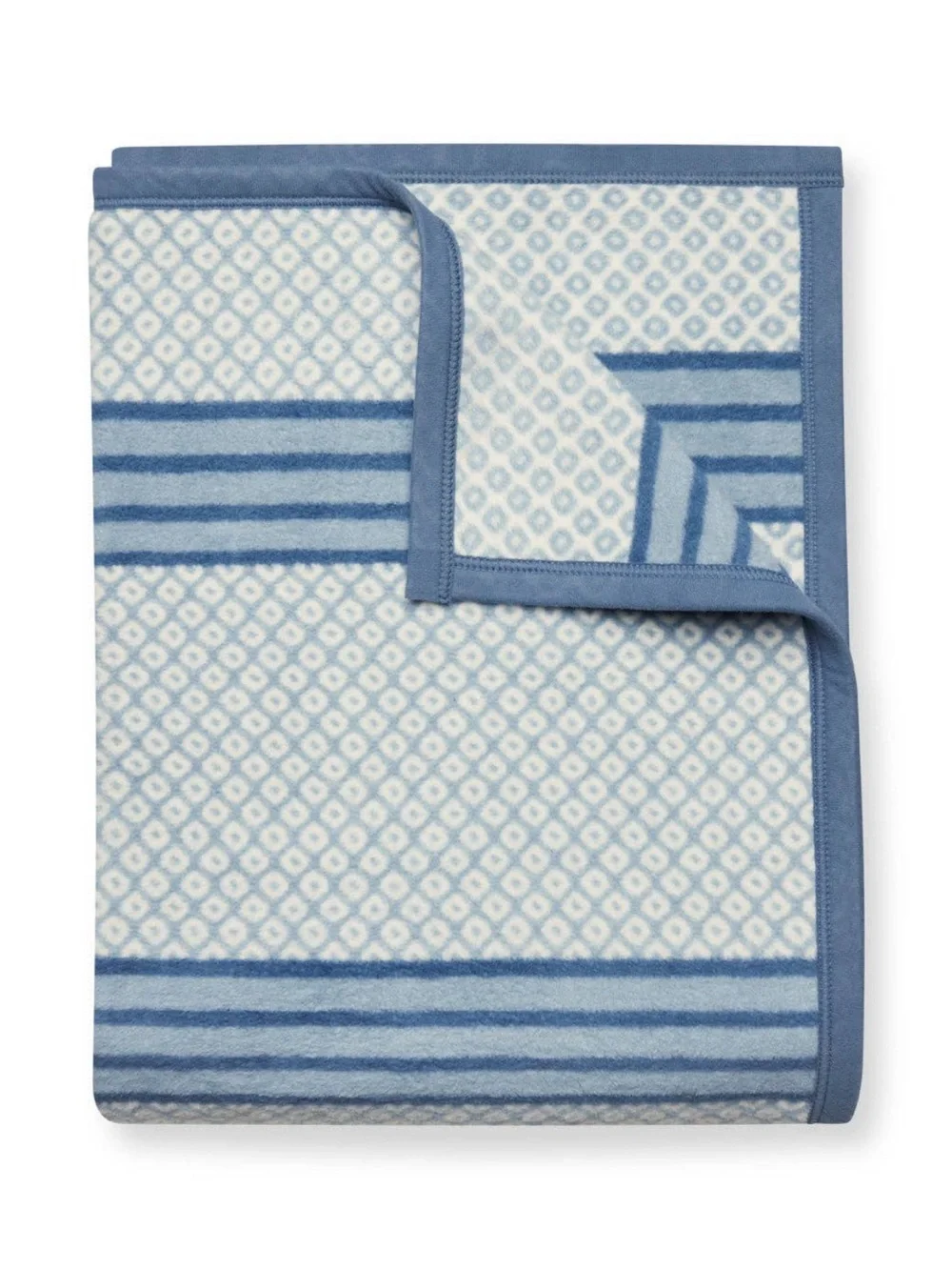 Reversible Blue Geometric Throw Blanket by